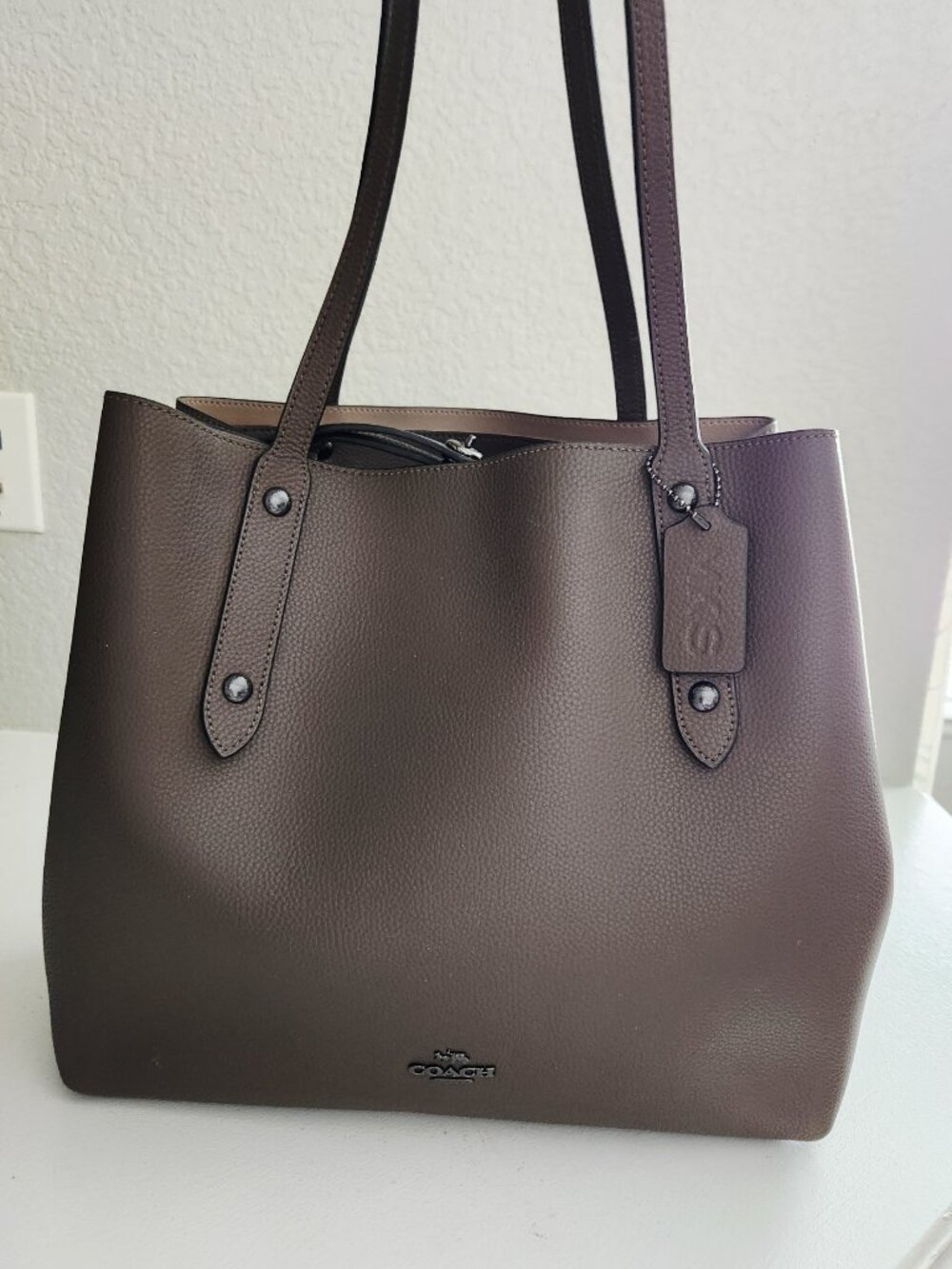 Euc Coach Market Bown Leather Shoulder Bag Tote Purse